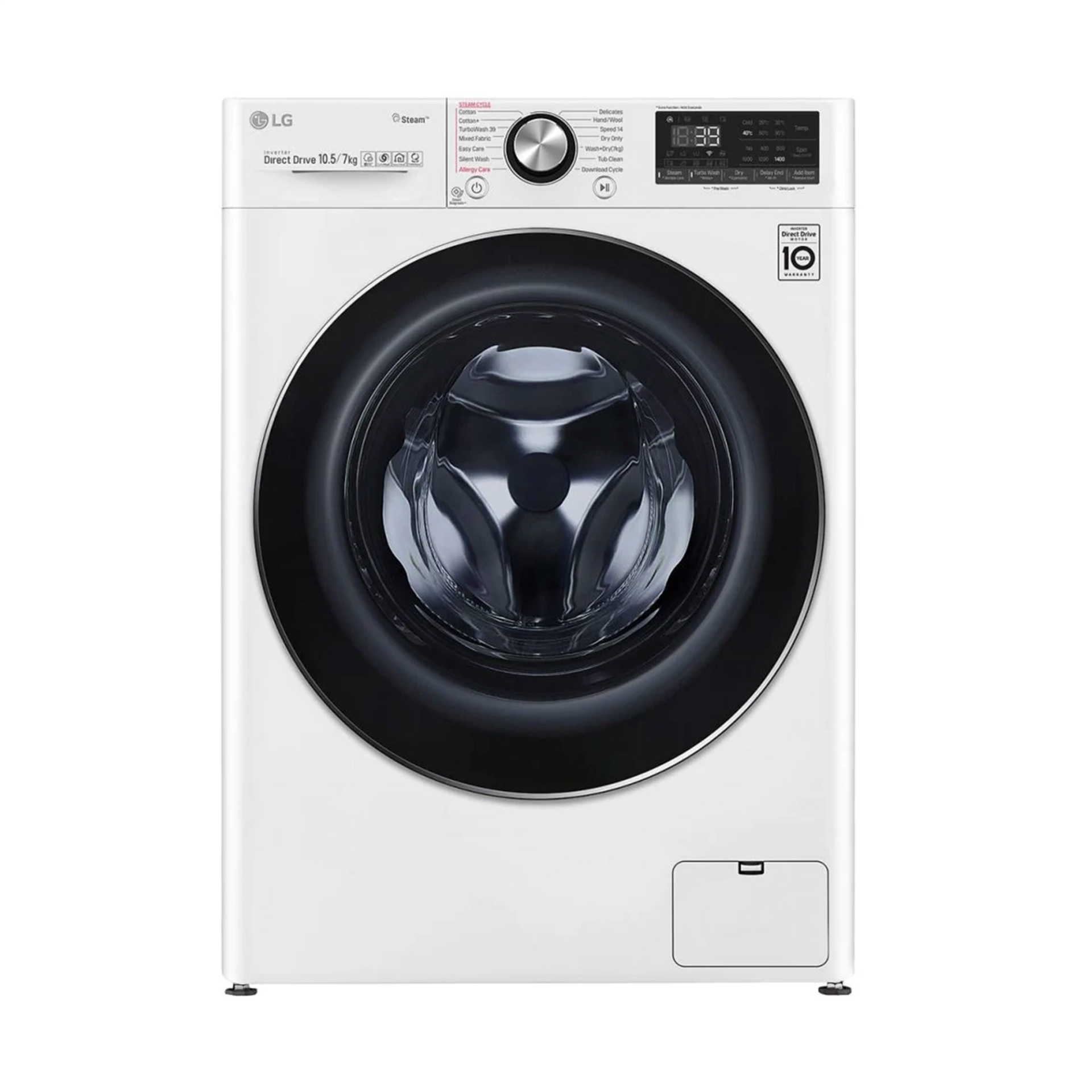 LG F4V3VRW0WE AI Direct Drive™ ve Steam+™ özellikli 9/6 kg Önden Yüklemeli Çamaşır ve Kurutma Makinesi