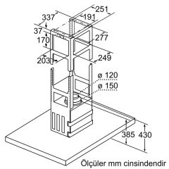 Siemens LF97BBM50 iQ300 Ada Tipi Davlumbaz 90 cm paslanmaz çelik