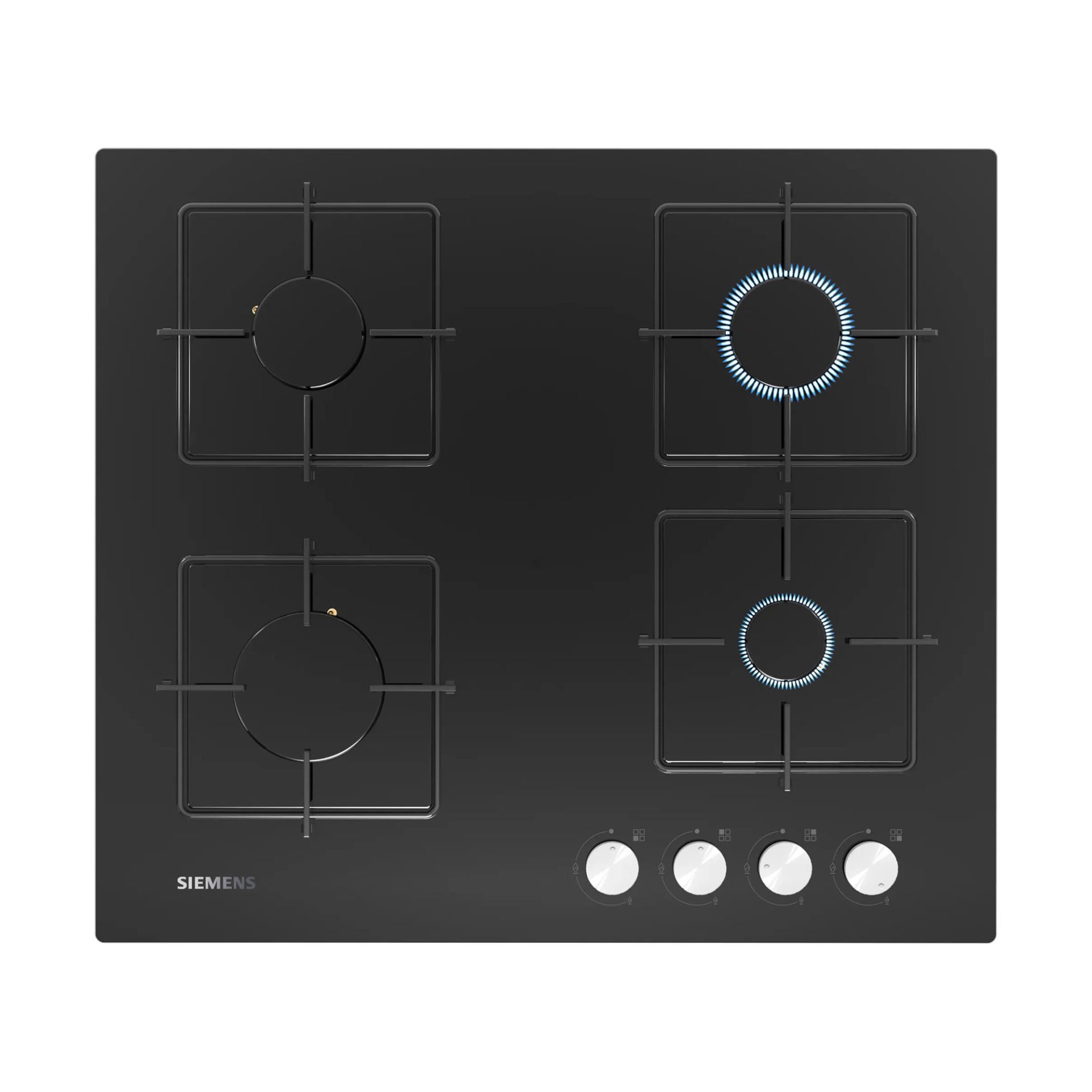 Siemens EN6C6PO12O iQ100 Gazlı Ocak 60 cm Sert cam, Siyah