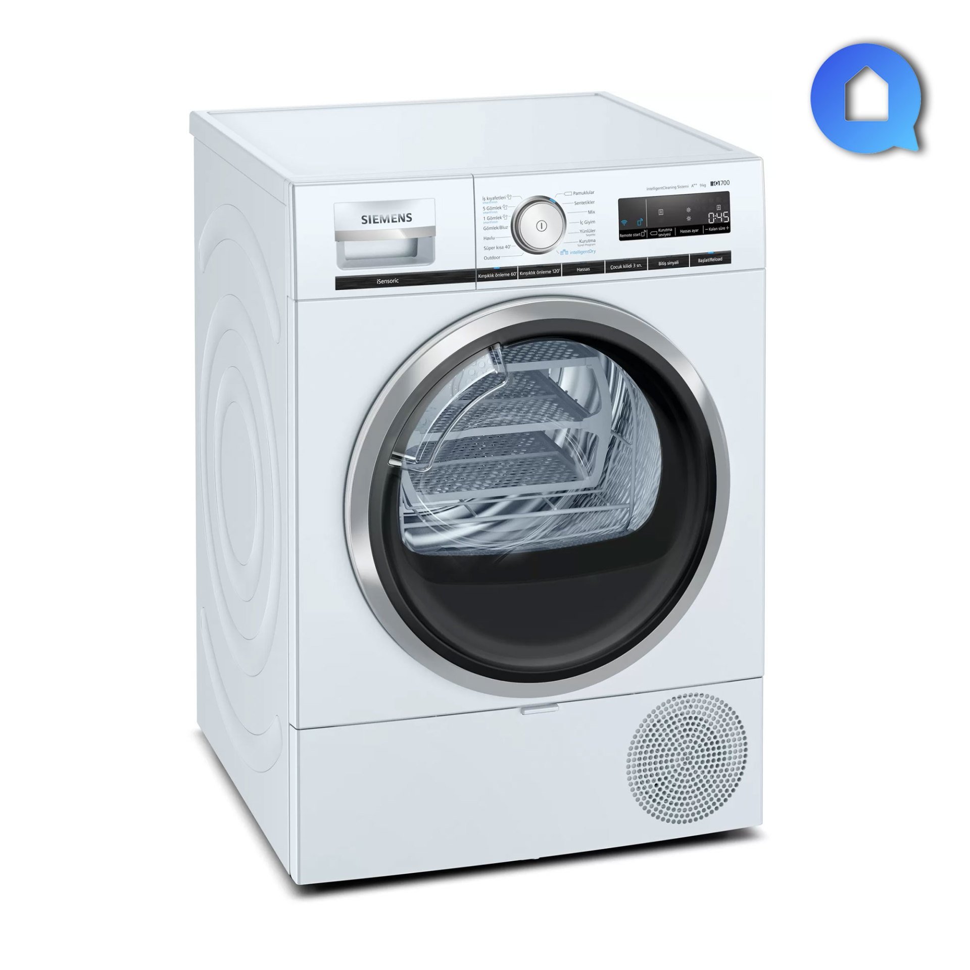 Siemens WT47XK80TR iQ700 Isı Pompalı Kurutma Makinası 9 kg