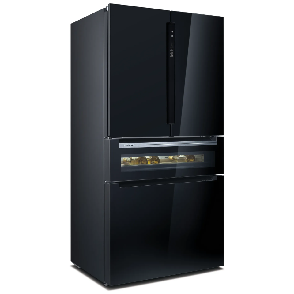 Siemens KF96RSBEA 183x90.5 cm Frencdoor Siyah Cam Gardırop Tipi Buzdolabı