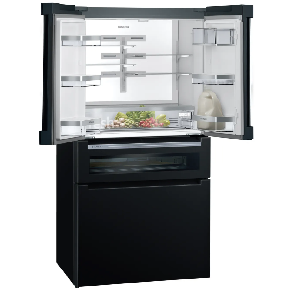 Siemens KF96RSBEA 183x90.5 cm Frencdoor Siyah Cam Gardırop Tipi Buzdolabı