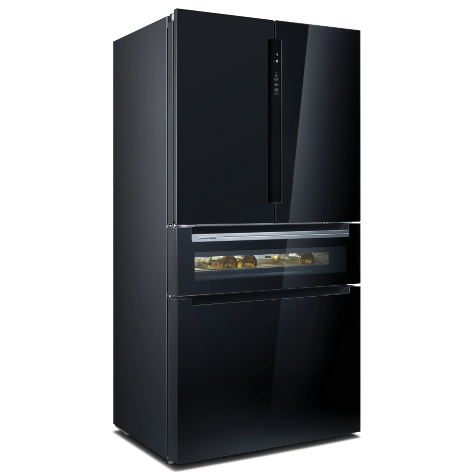 Siemens KF96RSBEA 183x90.5 cm Frencdoor Siyah Cam Gardırop Tipi Buzdolabı
