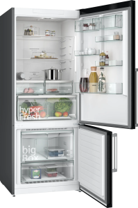 Siemens KG76NCXE0N iQ500 Alttan Donduruculu Buzdolabı 186 x 75 cm BlackSteel