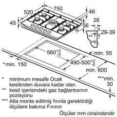 Siemens ER7A6RD70 iQ700 Gazlı Ocak 75 cm siyah