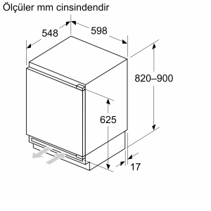 Siemens KU21RADE0 iQ500 Tezgah Altı Ankastre Soğutucu