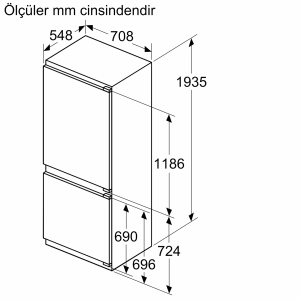 Siemens KB96NADD0 iQ500 Alttan Donduruculu Ankastre Buzdolabı