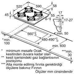 Siemens iQ100 EO6C6PB11O Doğalgazlı Ankastre Siyah Cam Ocak