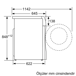 Siemens WN54C2A0TR iQ700 Kurutmalı Çamaşır Makinesi 10.5/6 kg 1400 Devir