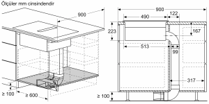 Siemens ED811BS16E iQ300 Davlumbaz Entegreli İndüksiyon Ocak,80 cm Çerçevesiz Yüzey