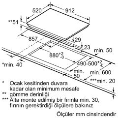 Siemens EH975LVC1E iQ300 İndüksiyonlu Ocak 90 cm siyah