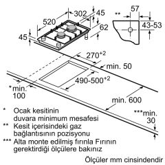 Siemens ER3A6BD70 iQ700 Gazlı Domino Ocak 30 cm