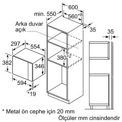 Siemens BF520LMR0 iQ300 Ankastre Mikrodalga paslanmaz çelik