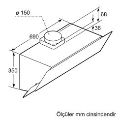 Siemens LC95KA270T Beyaz Duvar Tipi Davlumbaz