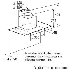 Siemens LC98GA542 iQ500 Duvar Tipi Davlumbaz 90 cm gri cam dekorlu