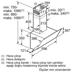 Siemens LC68KAK60T iQ500 Duvar Tipi Davlumbaz 60 cm siyah cam dekorlu