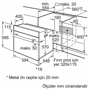 Siemens HB534FER3T iQ300 Ankastre Fırın 60 x 60 cm Inox