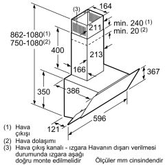 Siemens LC65KA270T Beyaz Duvar Tipi Davlumbaz