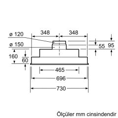 Siemens LB75565 iQ300 Gömme Aspiratör 75 cm gümüş metalik