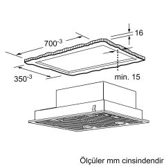 Siemens LB75565 iQ300 Gömme Aspiratör 75 cm gümüş metalik