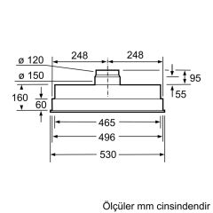 Siemens LB55565 iQ300 Gömme Aspiratör 53 cm gümüş metalik