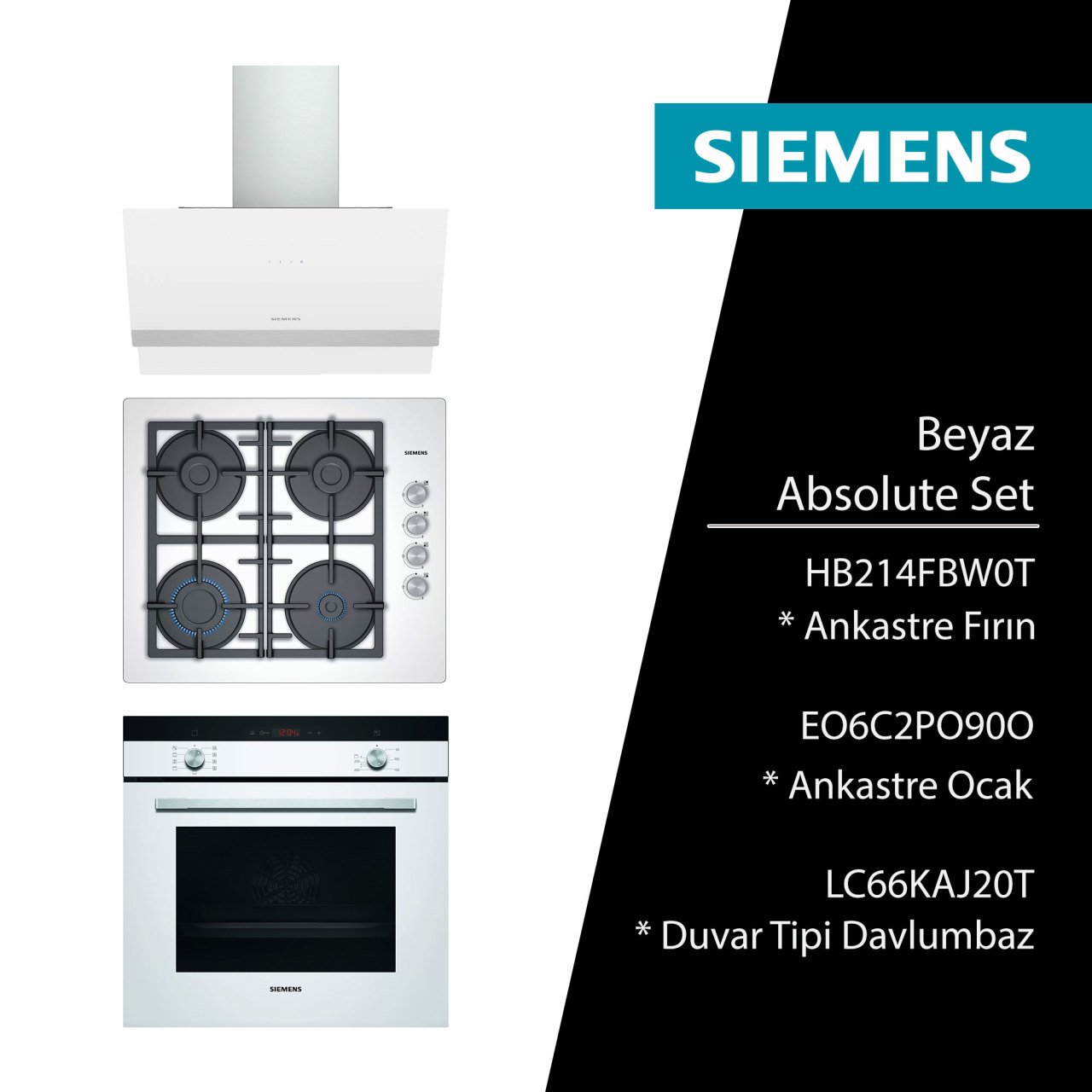 Siemens Beyaz Absolute Ankastre Set