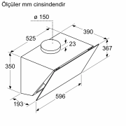 Siemens LC66KPJ20T iQ300 Duvar Tipi Davlumbaz 60 cm Beyaz Cam Yüzey