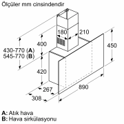 Siemens LC95FCJ20T iQ300 Duvar Tipi Davlumbaz 90 cm Beyaz Cam Yüzey