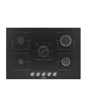 Siemens EN7B6QO12O iQ300 Gazlı Ocak 75 cm Sert cam, Siyah