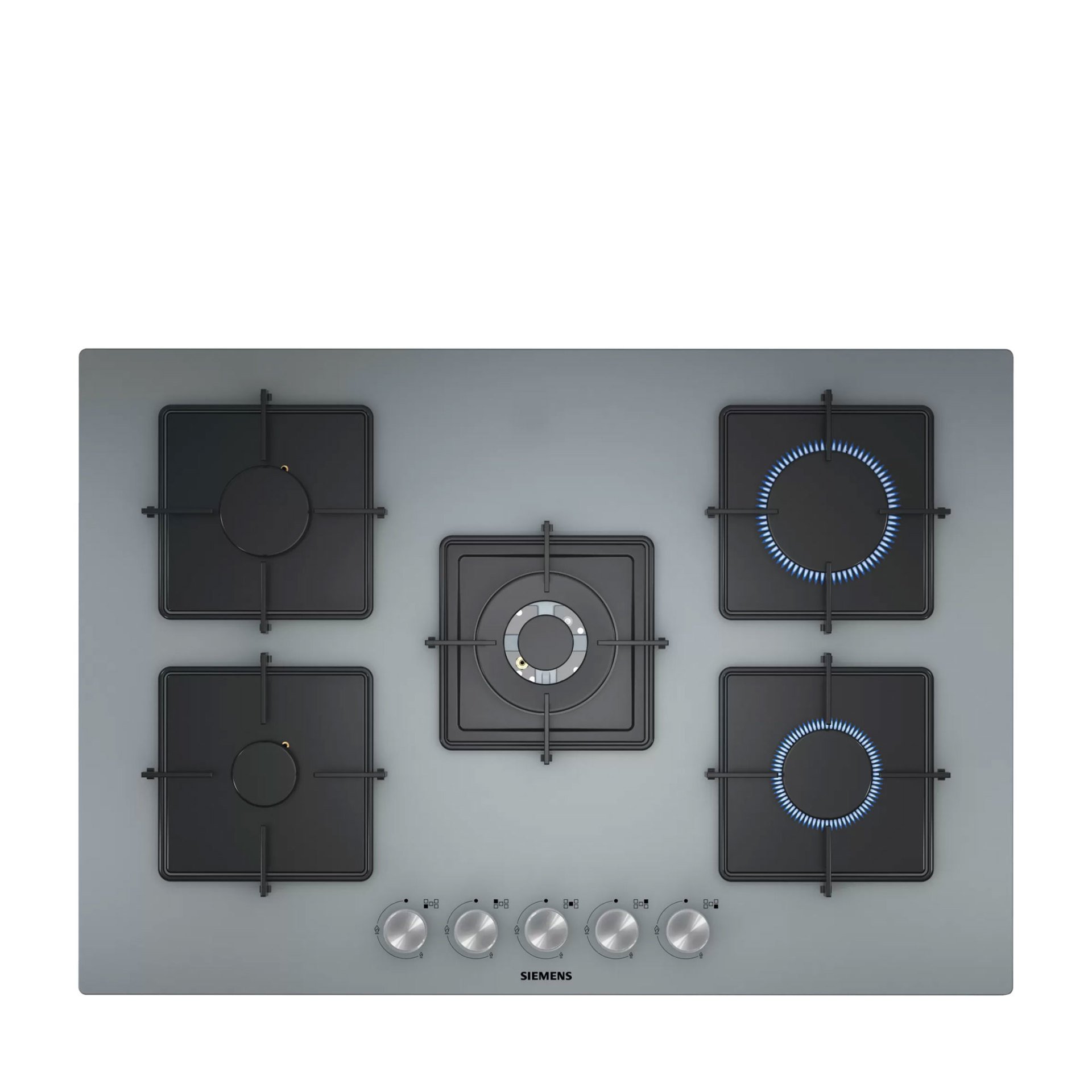 Siemens EN7B8QO12O iQ300 Gazlı Ocak 75 cm Sert cam, Titanium gri