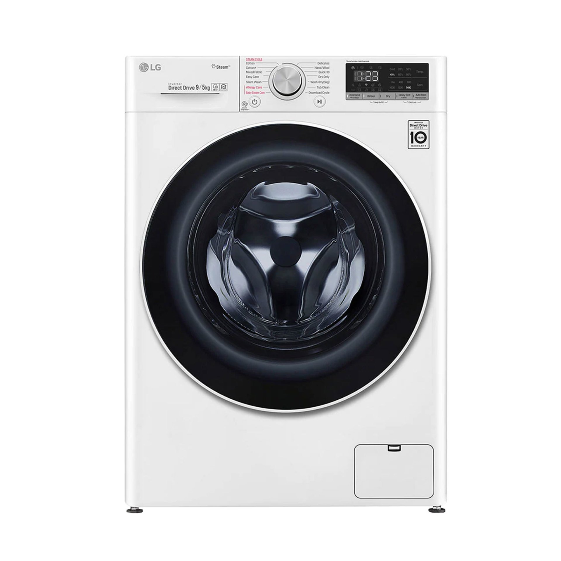LG F4R5VGW0W Kurutmalı Çamaşır Makinesi 9 Kg Yıkama / 5 Kg Kurutma 1400 Devir Buharlı Steam™ WiFi E Enerji Sınıfı Beyaz