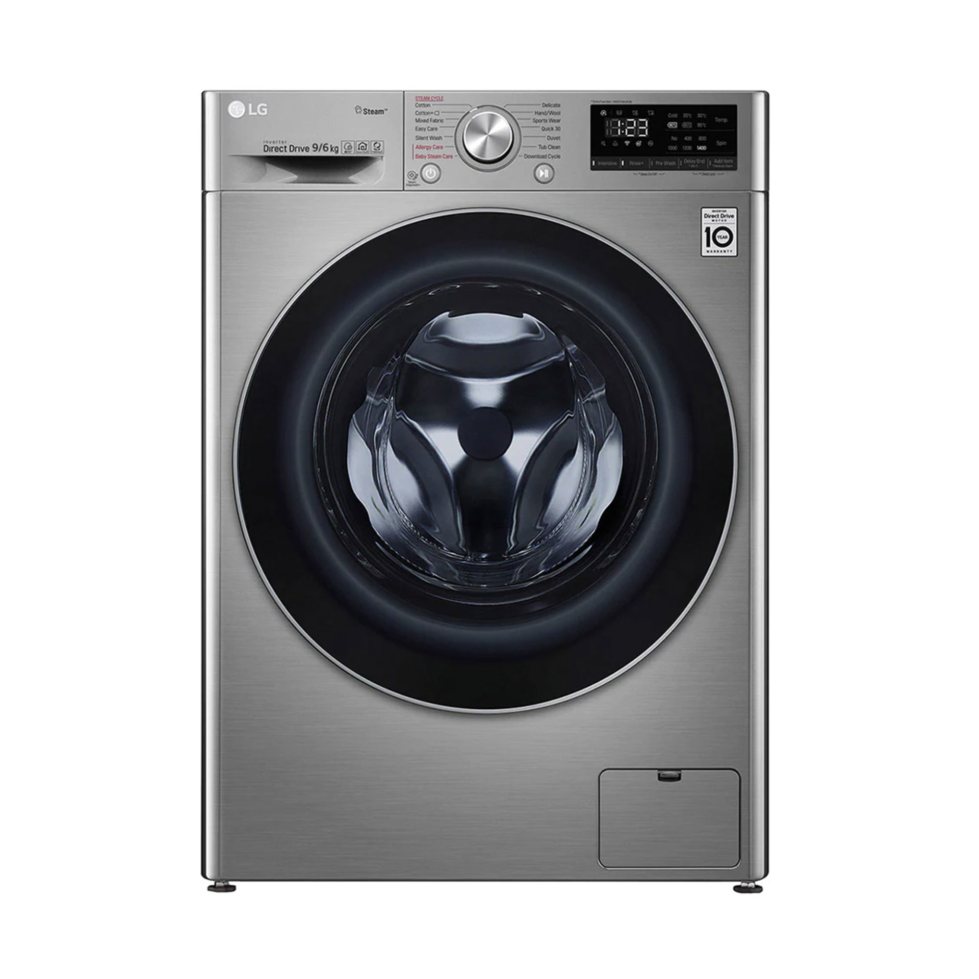 LG F4V3VRWKPE Çamaşır ve Kurutma Makinesi, 9/6 Kg, Daha Büyük Kapasite, AI DD, Buhar, ThinQ